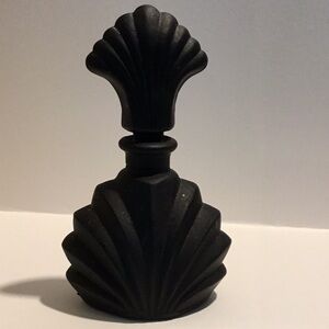 Vintage Art Deco Black Glass Perfume Bottle